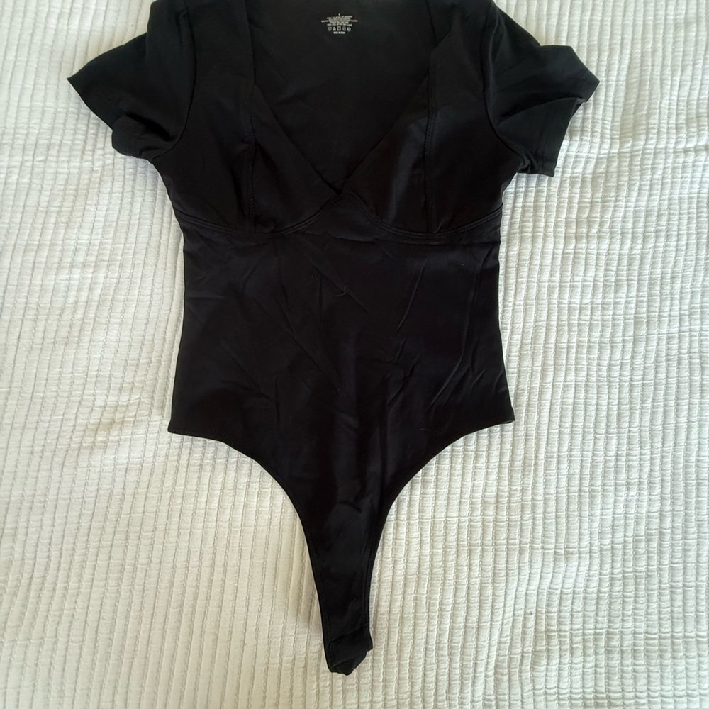 Black V-Neck Bodysuit